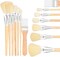 Mop Brush for Acrylic Painting, 7 Pieces Versatile Blending Brush Paint Brushes for Acrylic Painting Goat Hair Paint Brush Set for Acrylic Watercolor Oil Painting Face Body Art
